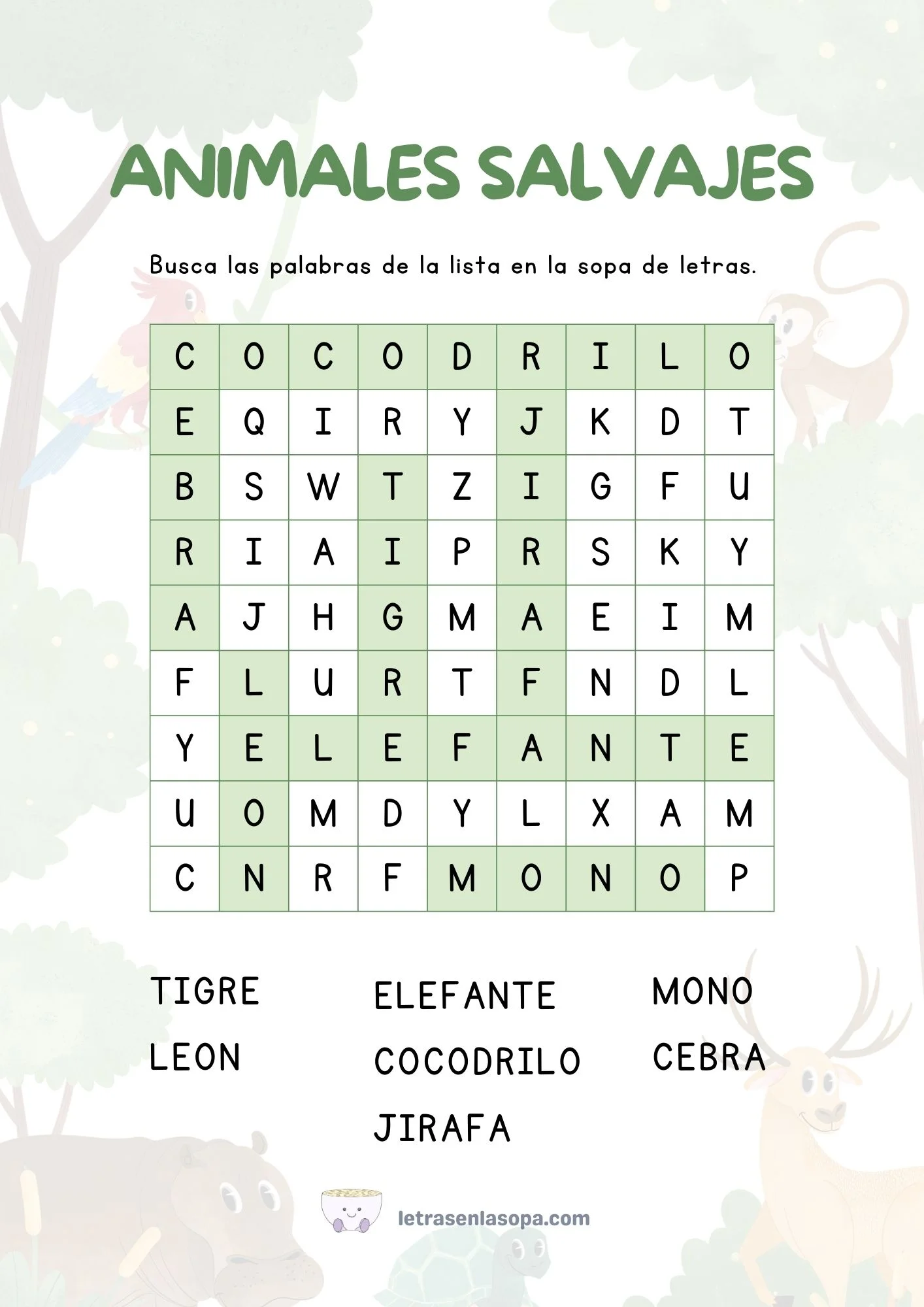 soluciones letras de sopas gratis 6 a 7 años