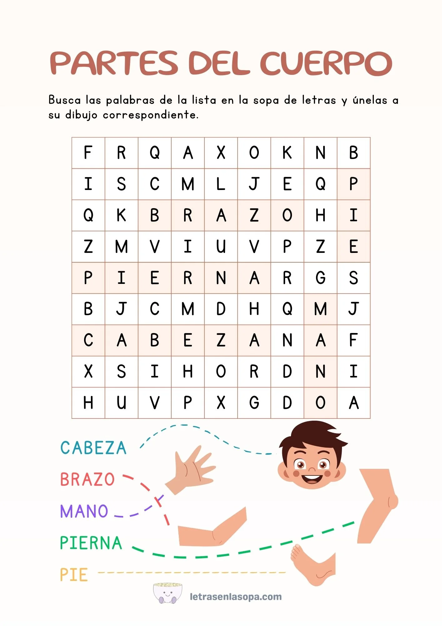 soluciones letras de sopas gratis 6 a 7 años
