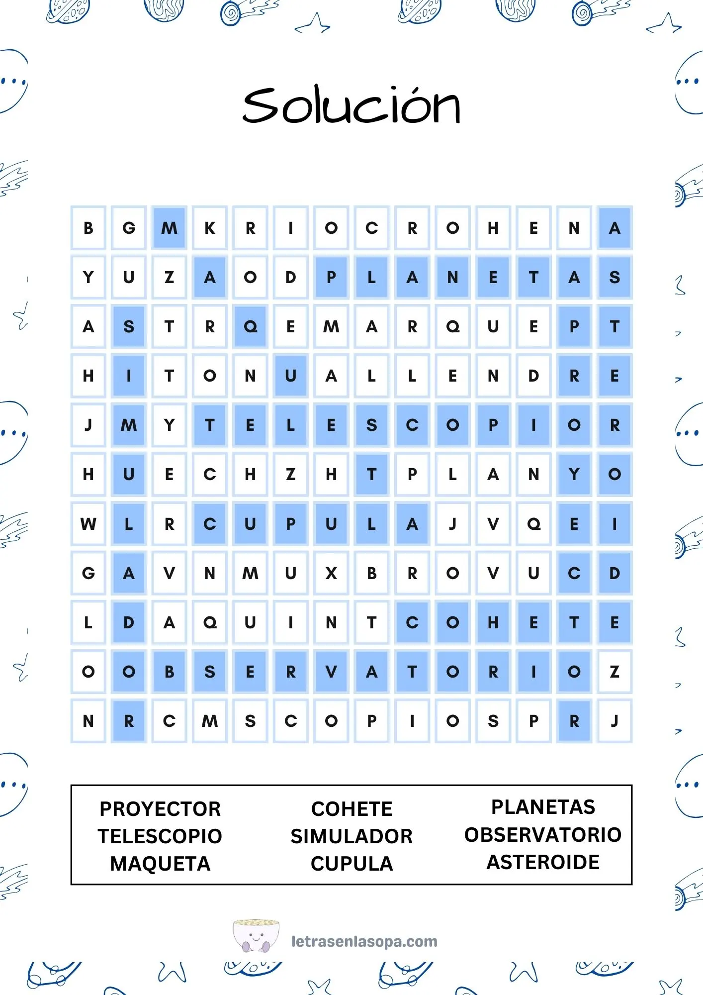 sopas de letras niños dificiles soluciones