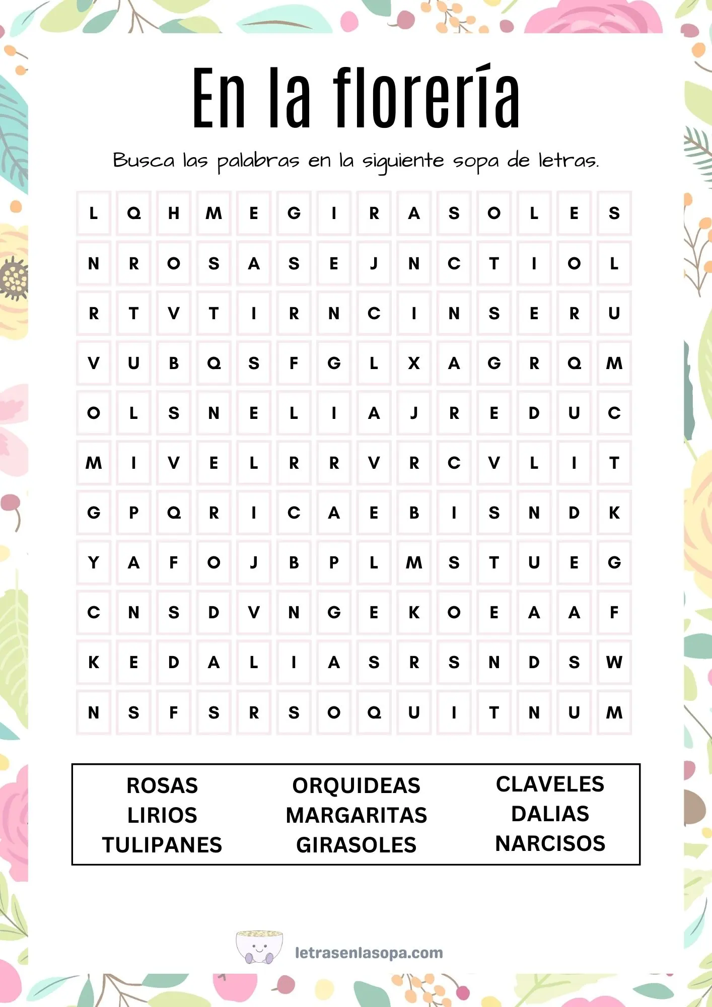 sopa de letras imprimir