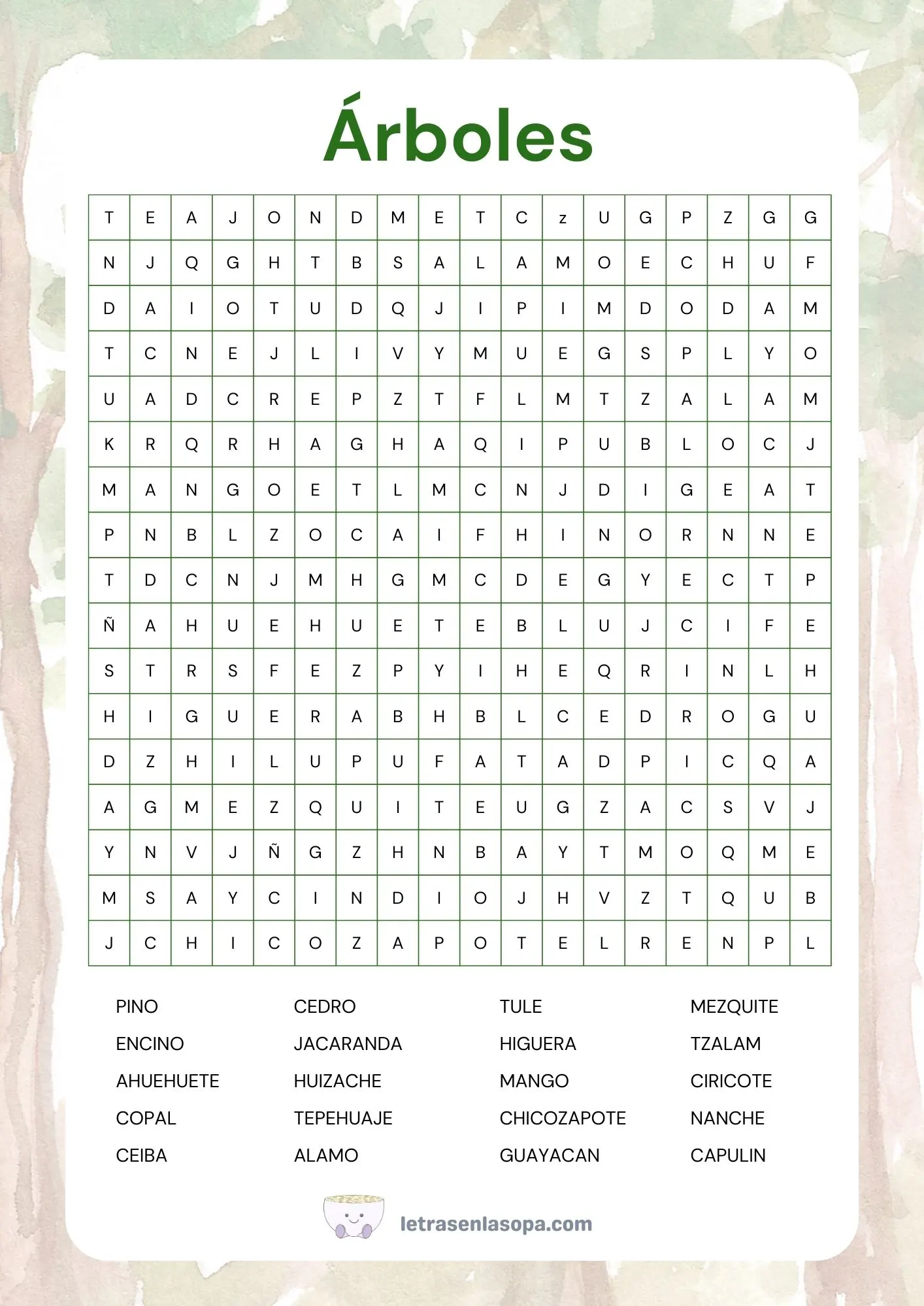 sopa de letras gratis en español para adultos