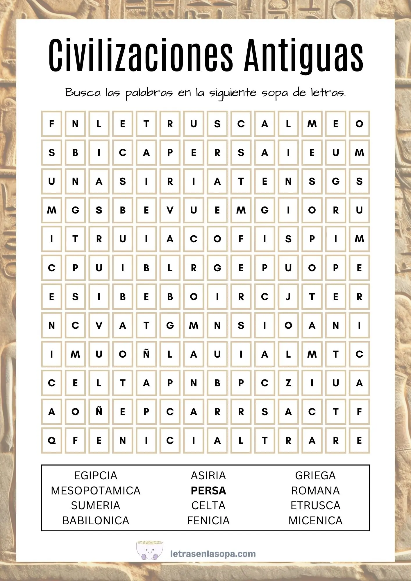 sopa de letras para adultos pdf