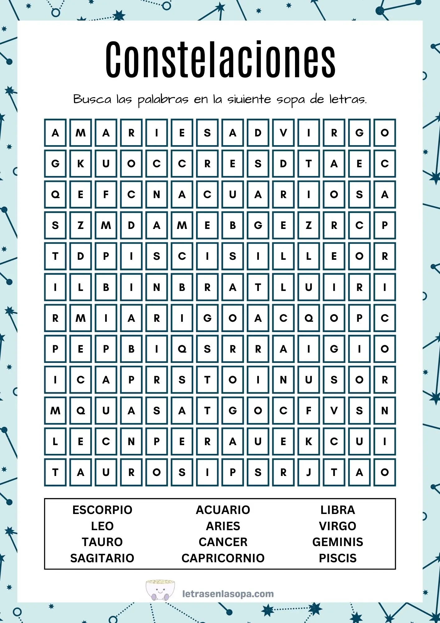 sopa de letras para adultos pdf