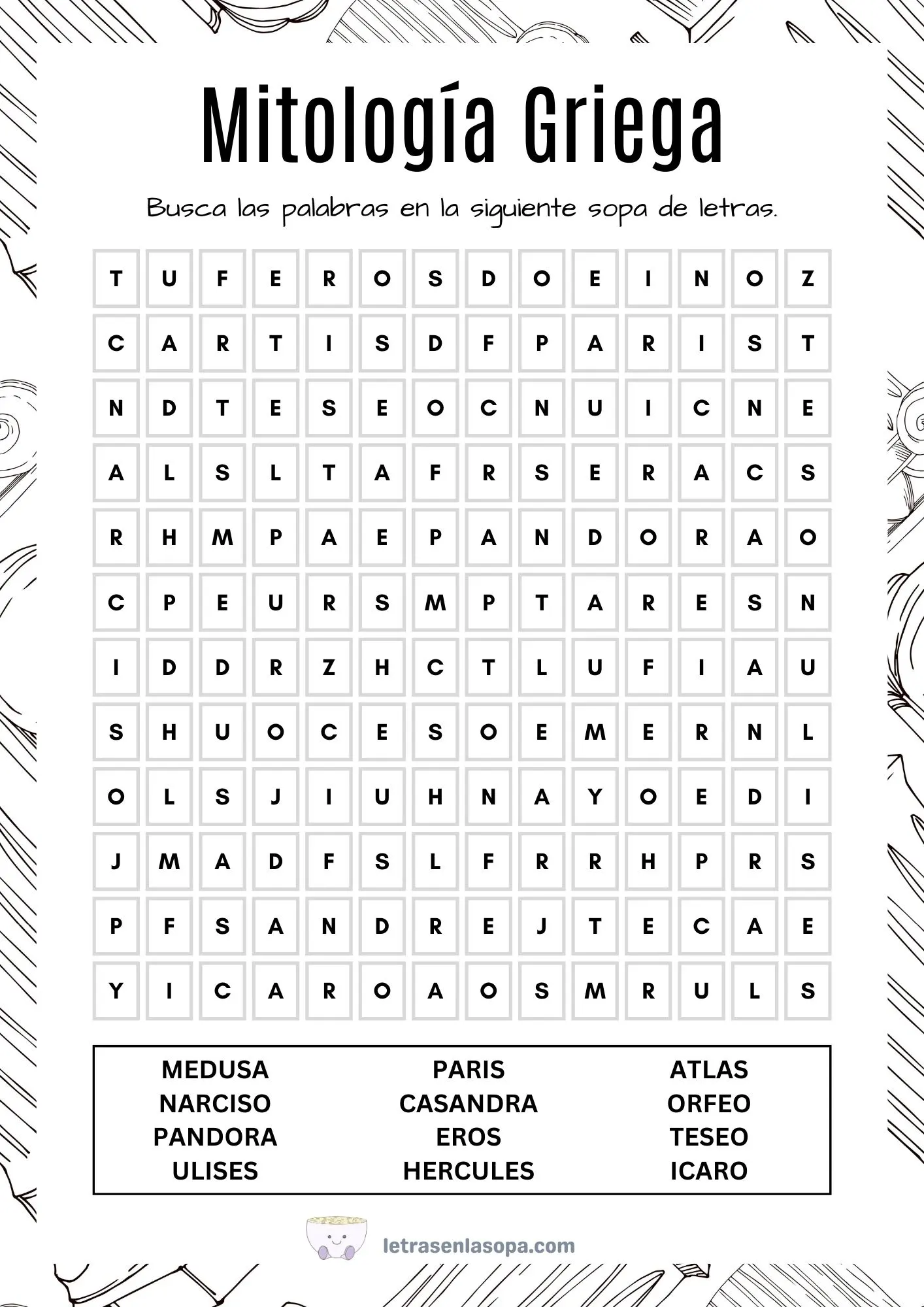 sopa de letras para adultos para imprimir pdf