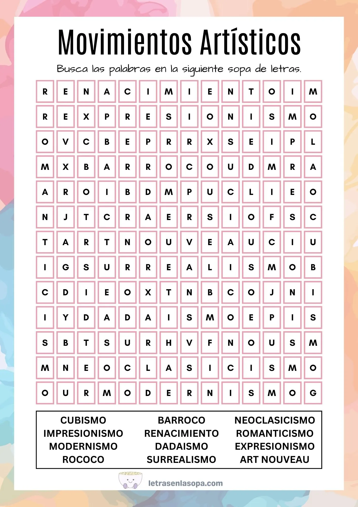 sopa de letras para adultos para imprimir pdf