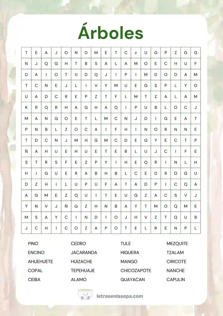  sopas de letras para imprimir pdf difíciles