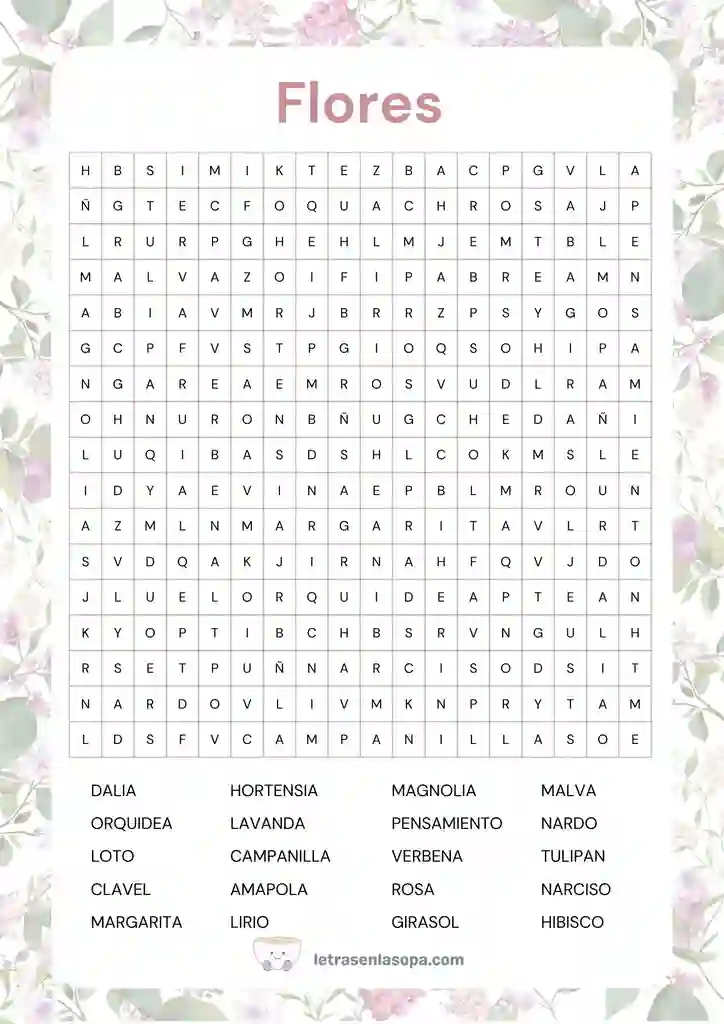 sopas de letras para adultos difíciles gratis imprimir